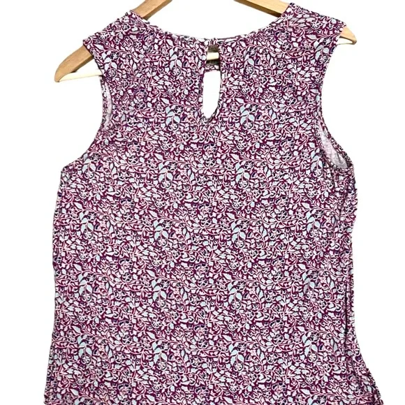Modcloth Sleeveless Knit Top With Keyhole Accent Purple and Blue Size Small - Picture 2 of 7